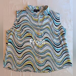 Jones New York collection women sleeveless button down top 20W